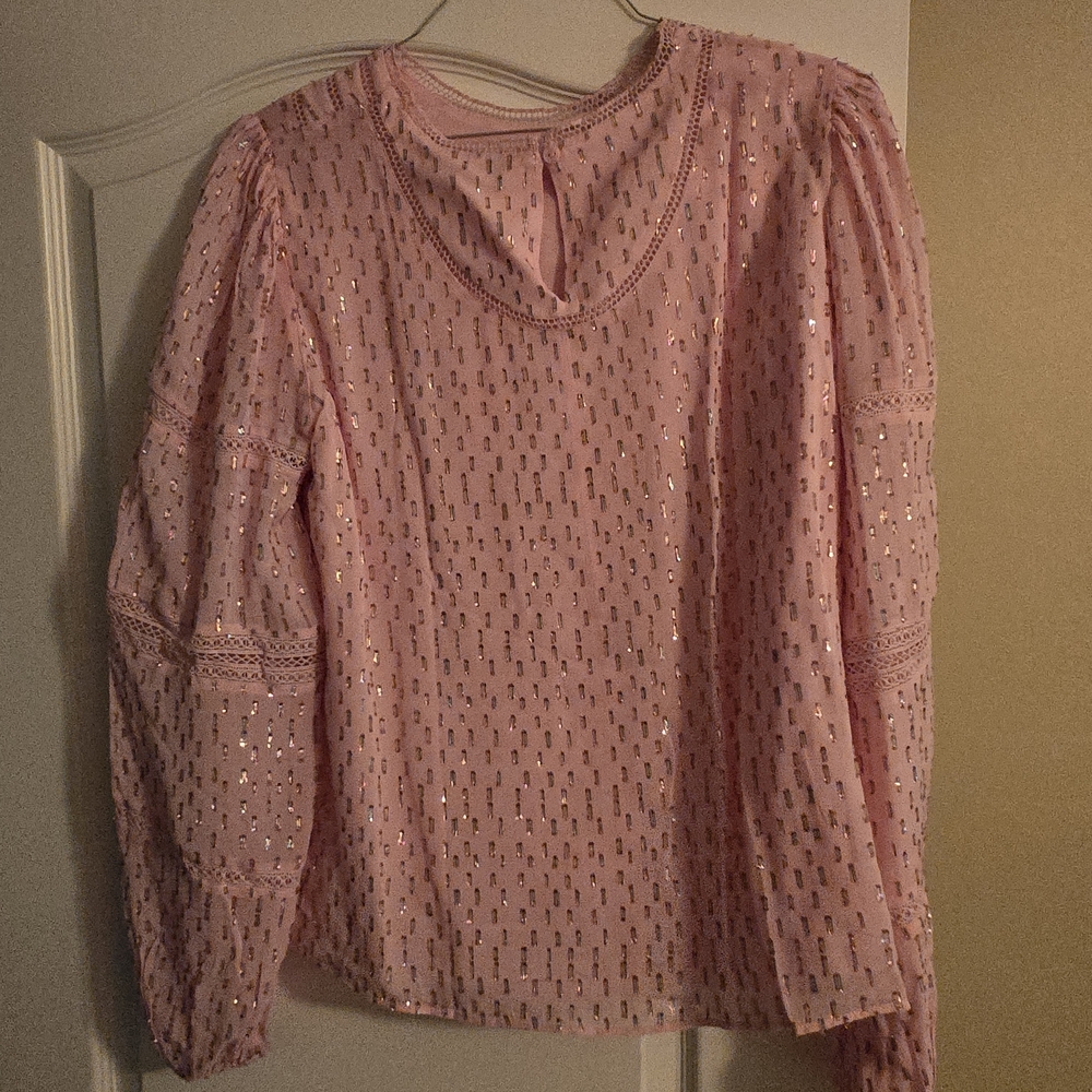 Lilly Pulitzer Pink Sequin Blouse